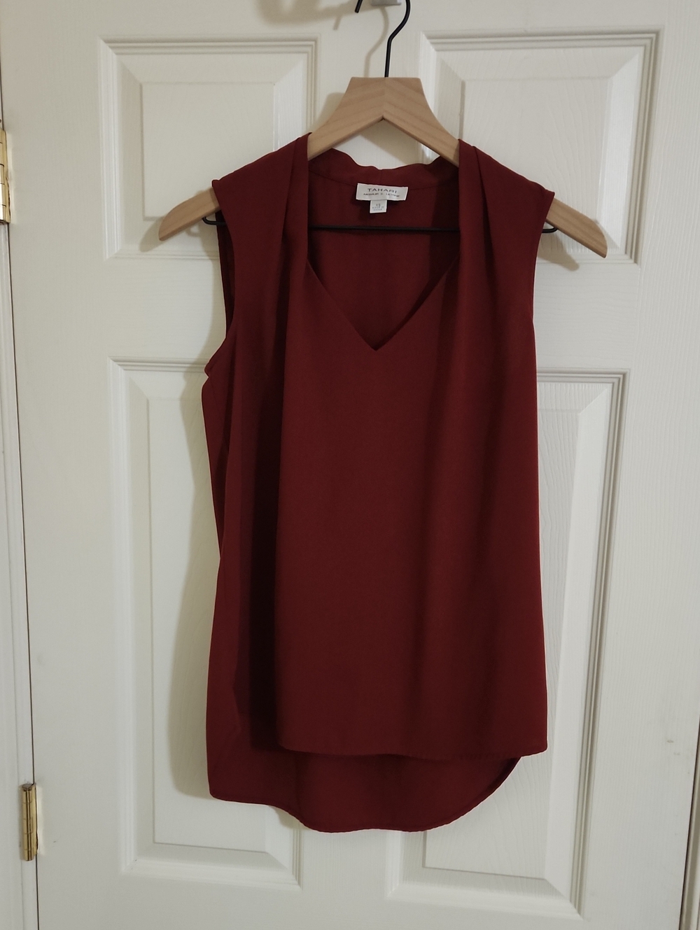 Tahari Sleeveless V-Neck Camisole in Burgundy